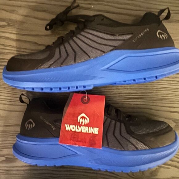 Wolverine 8 1/2 Extra Wide Black and Blue Athletic Shoes with Modern Design - Picture 5 of 10